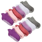 Dynadans 12-Pairs Non-Slip Medium Thick Cotton Ankle Socks for Infant and Toddler(0-12Month/1-3T/3-5T)